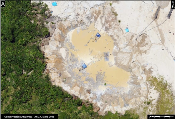  Image showing a gold mining site, credit MAAP and ACCA