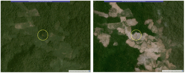 Plot of image before and after clearing