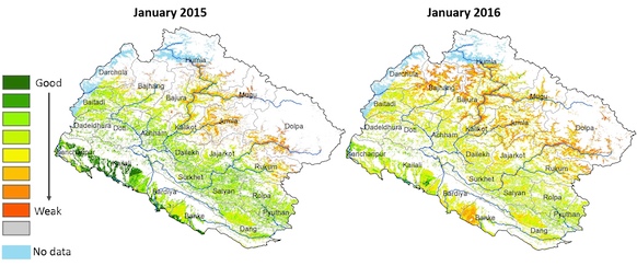 Mapping of vegetation conditions  in agriculture and rangeland areas
