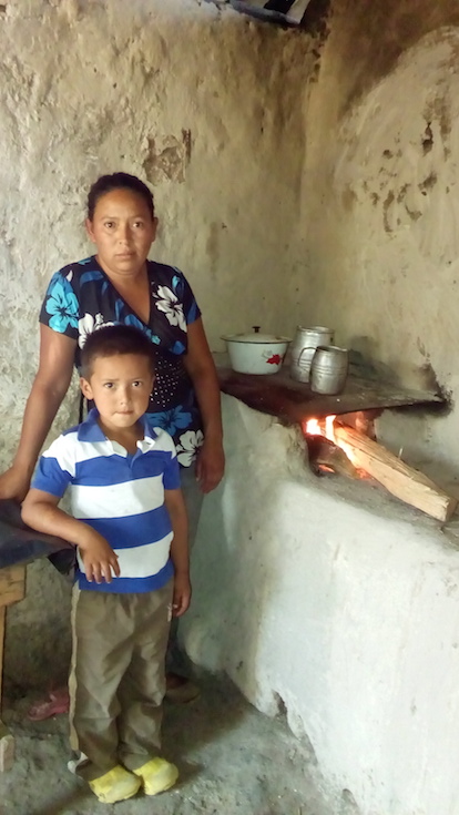 Traditional cookstove in use