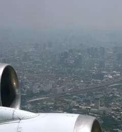 view of Bangkok from plane