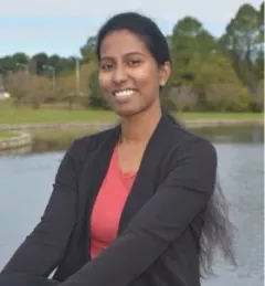 Githika Tondapu at a duck pond