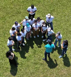 drone shot of youth