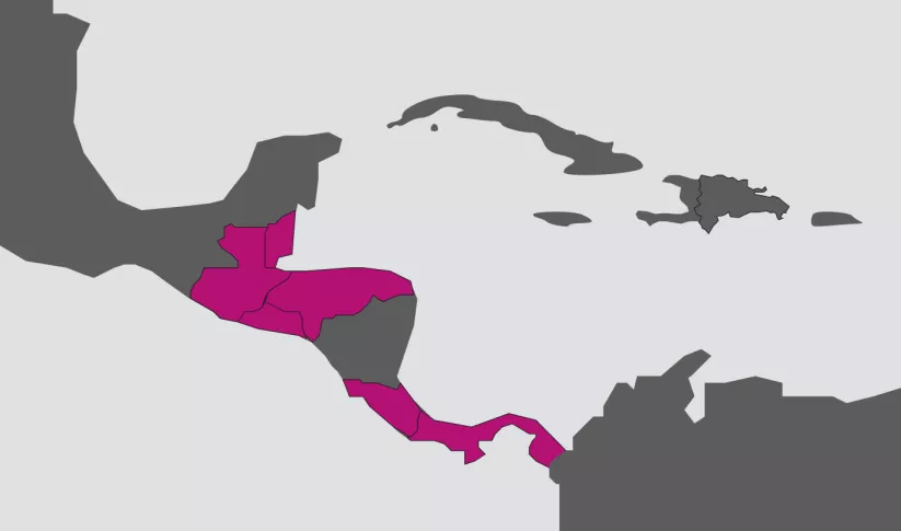 map of Central America region