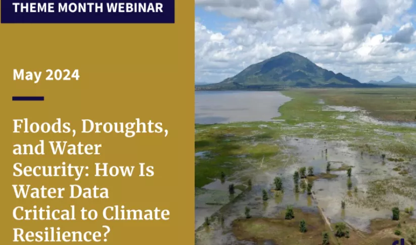 Floods, Droughts, and Water Security webinar graphic for ResilienceLinks